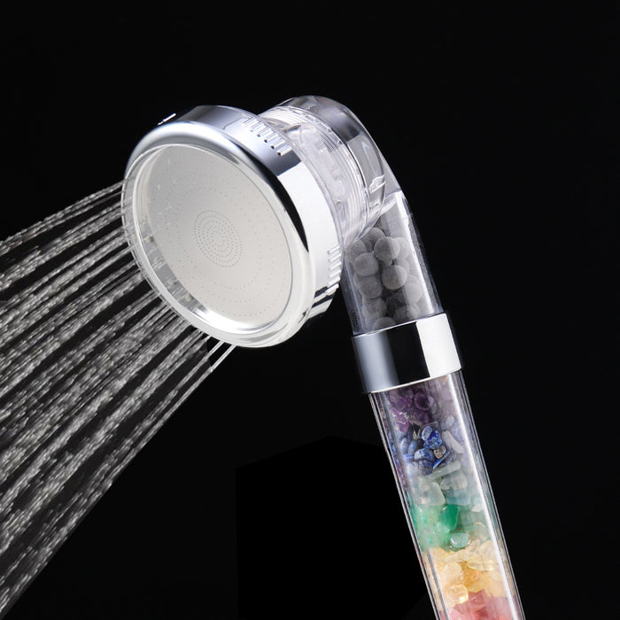 Three-mode crystal filter handheld shower head