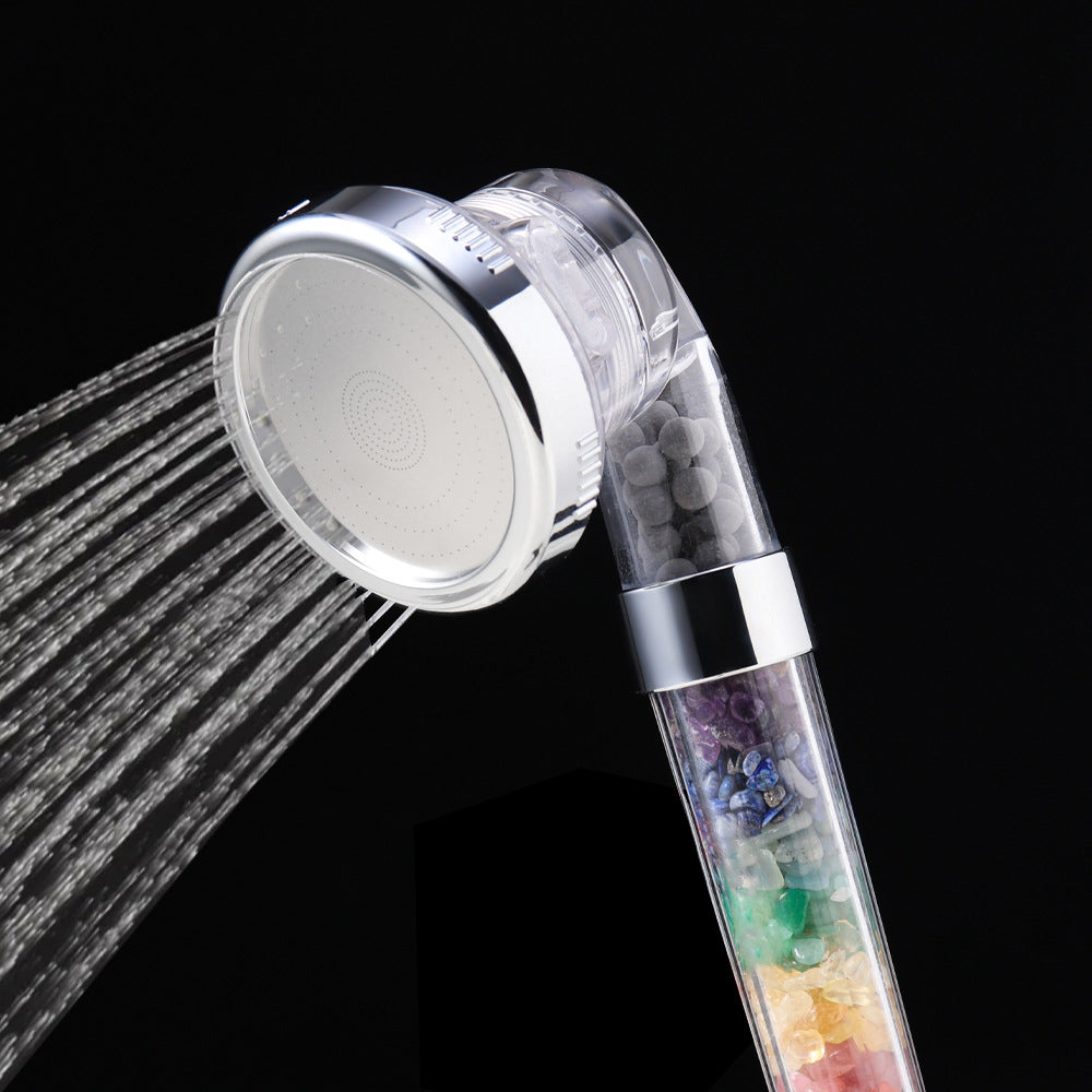 Three-mode crystal filter handheld shower head