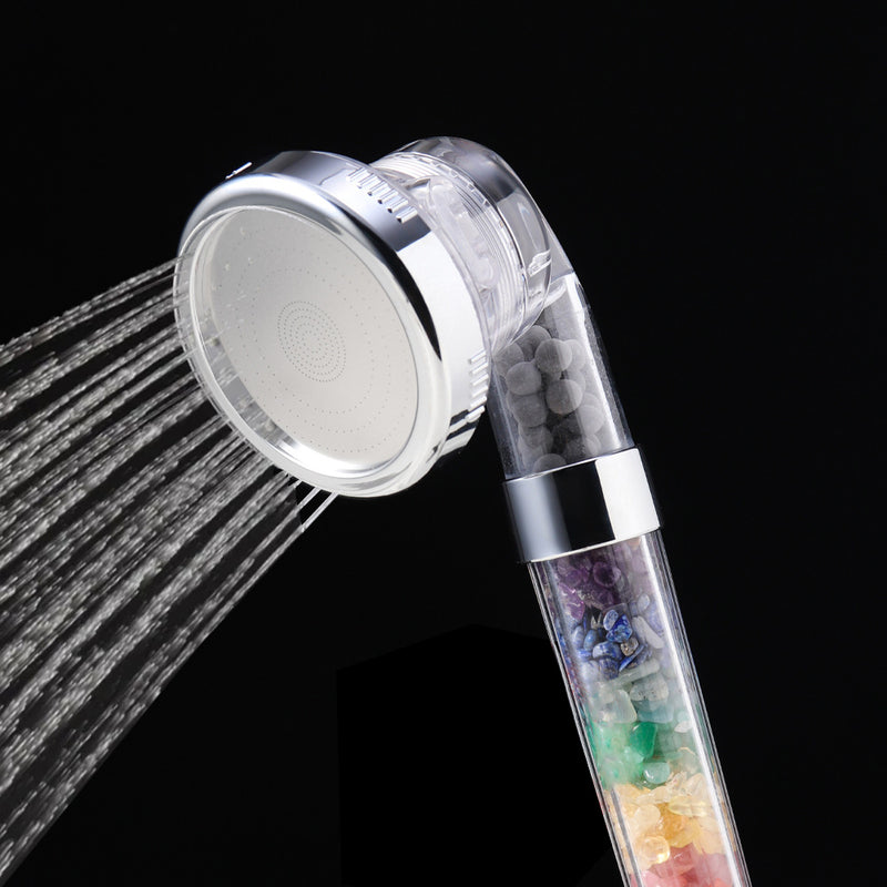 Three-mode crystal filter handheld shower head